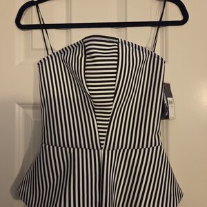 Guess Black and White Striped Tank Top